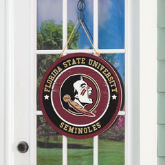Florida State University Round Door Décor with Hanging Rope, 18x18, Collegiate, Home
