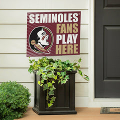 Florida State University Coroplast Yard Sign "Fans Play Here", Collegiate, Home