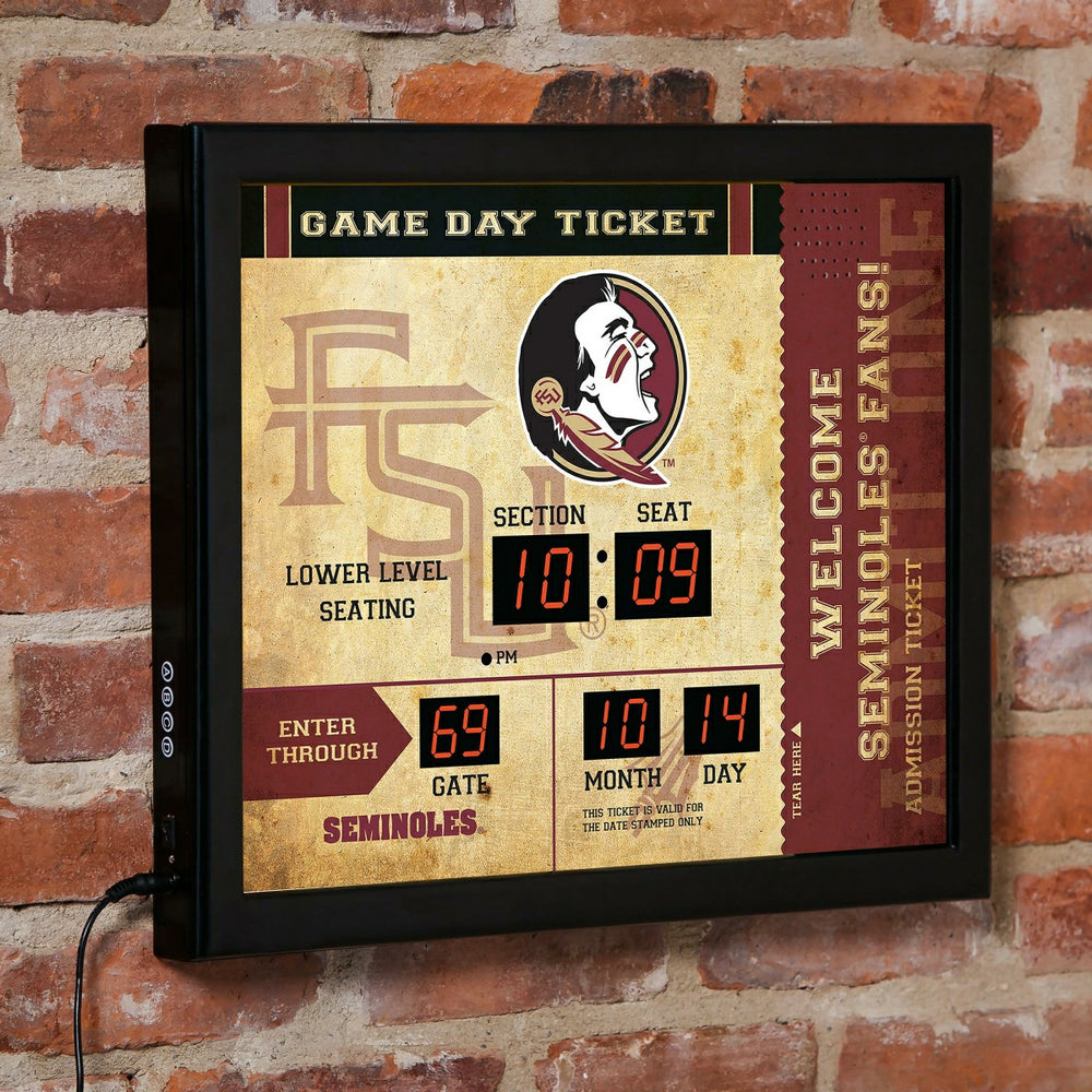 Scoreboard Wall Clock, Florida State, Collegiate, Home