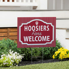 Indiana University Coroplast Yard Sign, "Fans Welcome", Collegiate, Home