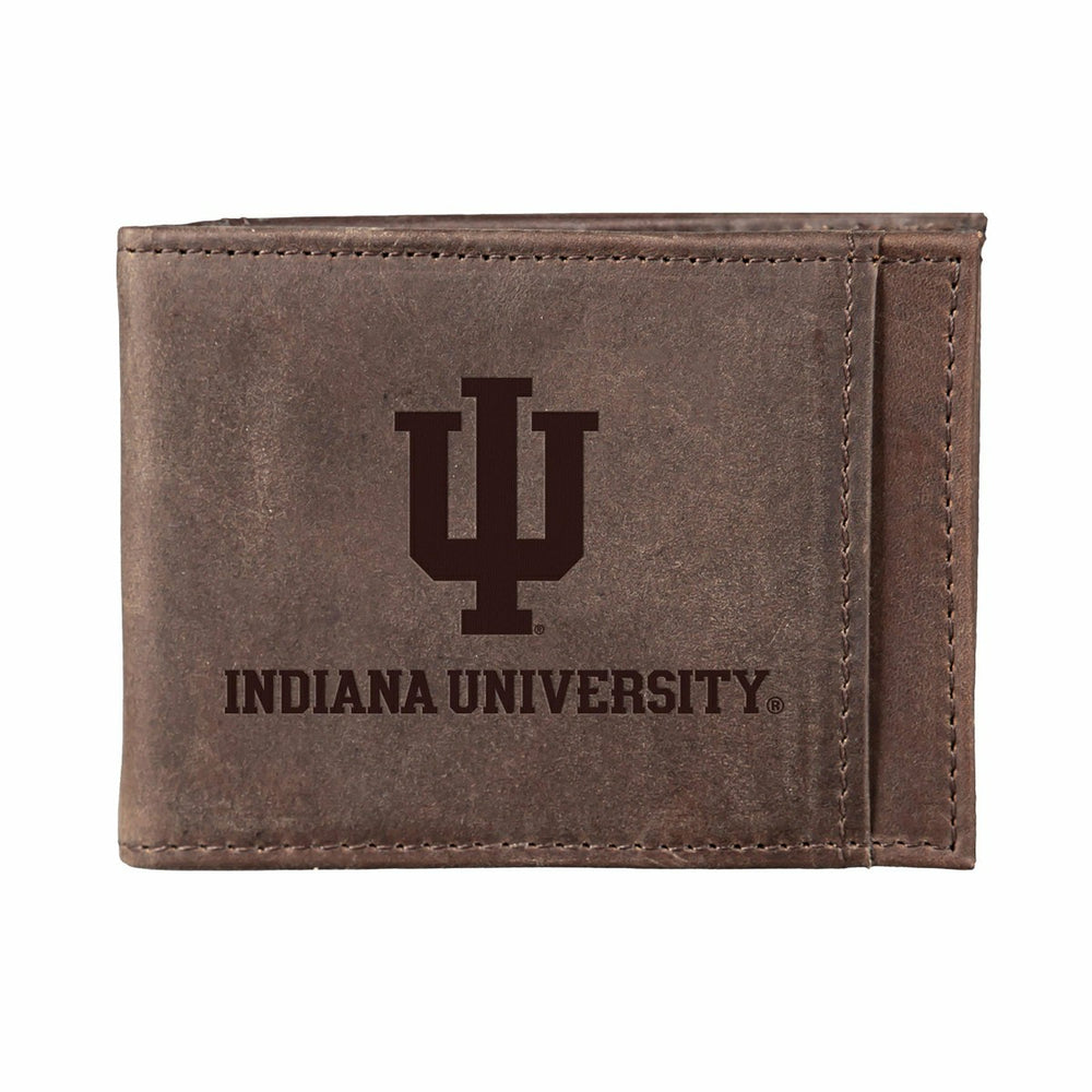 Front Pocket Wallet w/ RFID Blocking, Indiana Unviersity, Brown, Collegiate, Home
