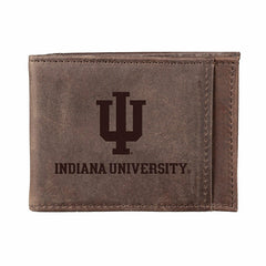 Front Pocket Wallet w/ RFID Blocking, Indiana Unviersity, Brown, Collegiate, Home