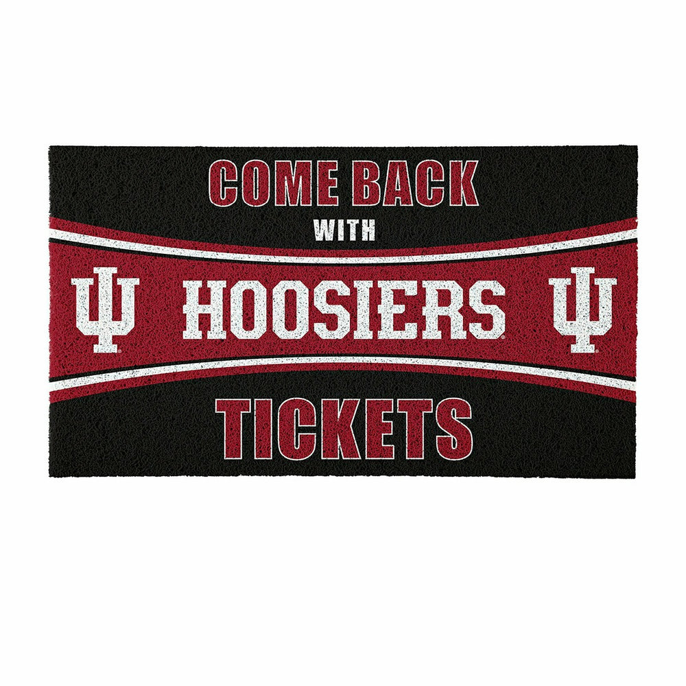 28" x 16" PVC Trapper Mat, Come Back with Tickets, Indiana University, Collegiate