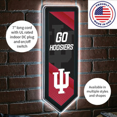 LED Wall Decor, College Football Pennant, Indiana University, Collegiate, Home