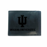 Front Pocket Wallet w/ RFID Blocking, Indiana University, Black, Collegiate, Home