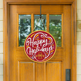 Iowa State University Holiday Round Door Décor with Hanging Rope, 18x1, Collegiate, Home