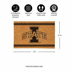 Iowa State University Large One Color Coir Mat, 36"x24", Collegiate