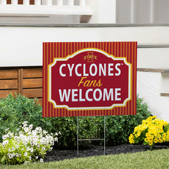 Iowa State University Coroplast Yard Sign, "Fans Welcome", Collegiate, Home