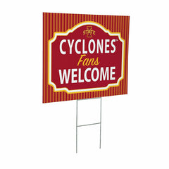 Iowa State University Coroplast Yard Sign, "Fans Welcome", Collegiate, Home