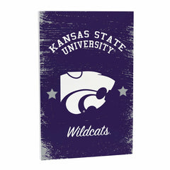 Kansas State University Wood Wall Sign, 16x24, Collegiate, Home