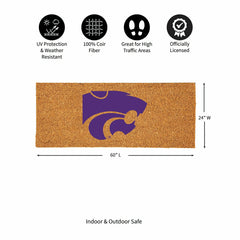 Kansas State University Extra Large Full Color Coir Mat, 60"x24", Collegiate