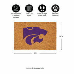 Kansas State University Large Full Color Coir Mat, 36"x24", Collegiate