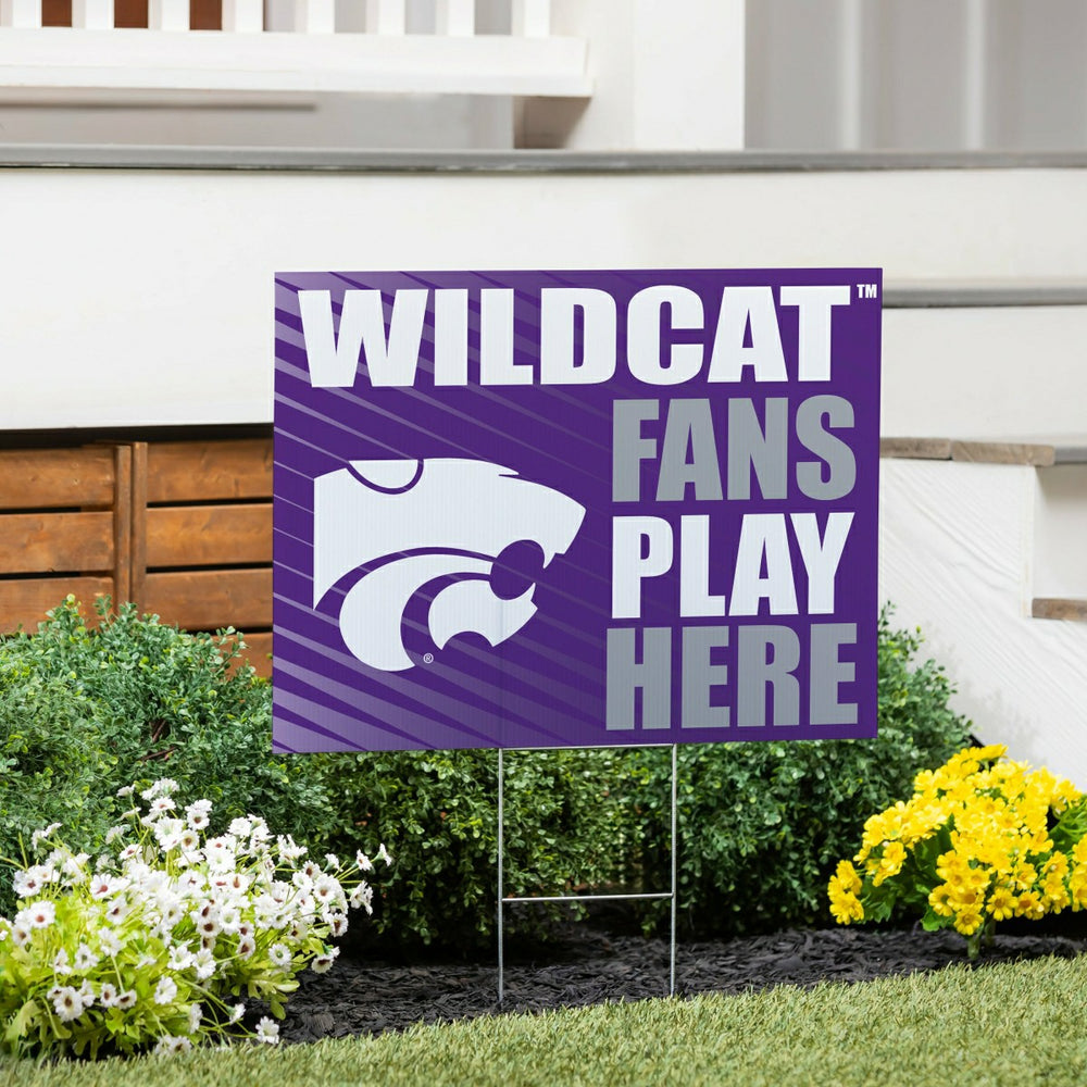 Kansas State University Coroplast Yard Sign "Fans Play Here", Collegiate, Home