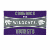 28" x 16" PVC Trapper Mat, Come Back with Tickets, Kansas State Univer, Collegiate