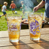 Louisiana State University 16oz Glass pint, Set of 2, Collegiate, Home