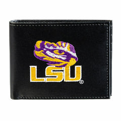 Louisiana State University Black Bi-Fold Embroidered Wallet w/ RFID Blocking, Collegiate, Home