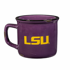 Louisiana State University Ceramic Camp Cup with Enamel Finish, 14oz, Collegiate, Home