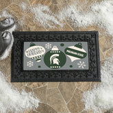 Michigan State University Holiday Flocked Coir Sassafras Switch Mat, 2, Collegiate