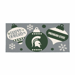 Michigan State University Holiday Flocked Coir Sassafras Switch Mat, 2, Collegiate