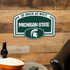 Michigan State University USA Embossed Steel Wall Sign, 11" x 17", Collegiate, Home