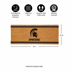Michigan State University Extra Large One Color Coir Mat, 60"x24", Collegiate