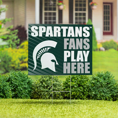 Michigan State University Coroplast Yard Sign "Fans Play Here", Collegiate, Home