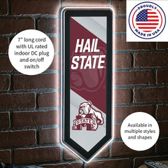 LED Wall Decor, Pennant, Mississippi State University, Collegiate, Home