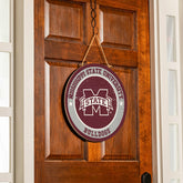Mississippi State University Round Door Décor with Hanging Rope, 18x18, Collegiate, Home