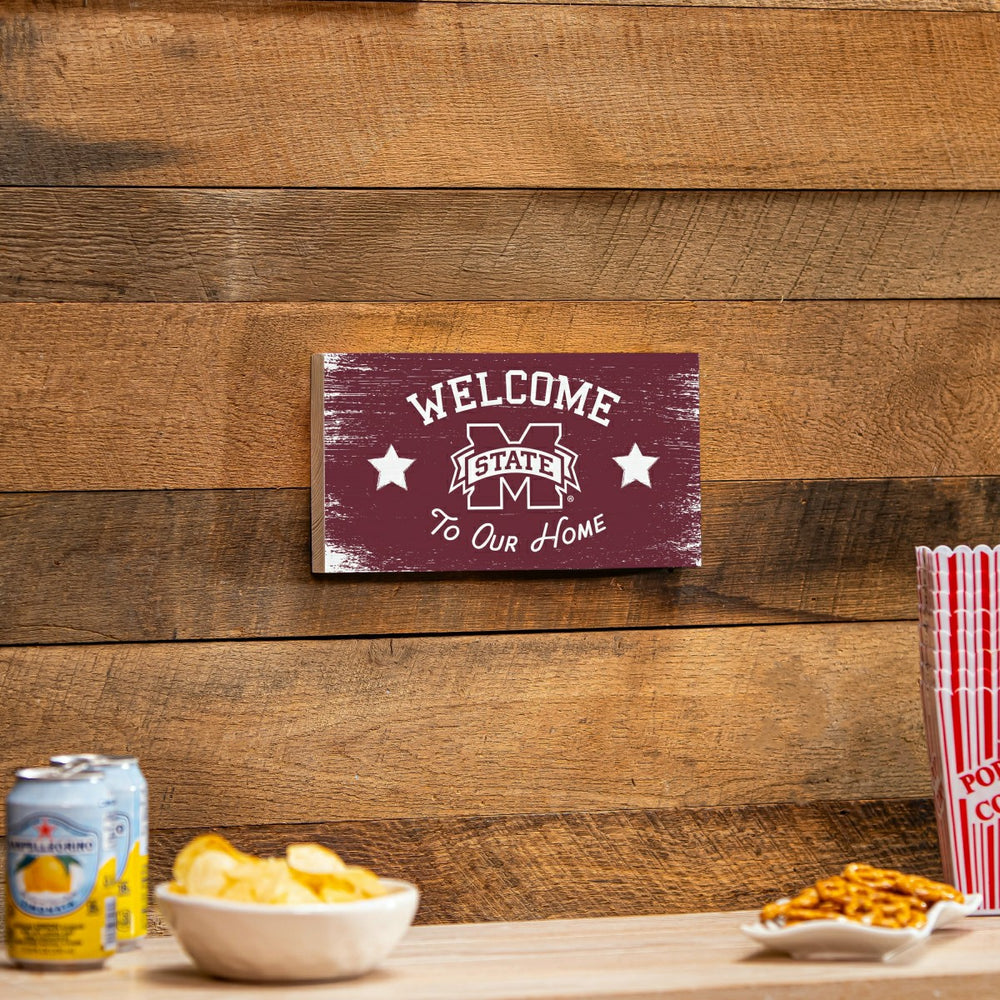 Mississippi State University Wood Wall Sign, 6x11, Collegiate, Home