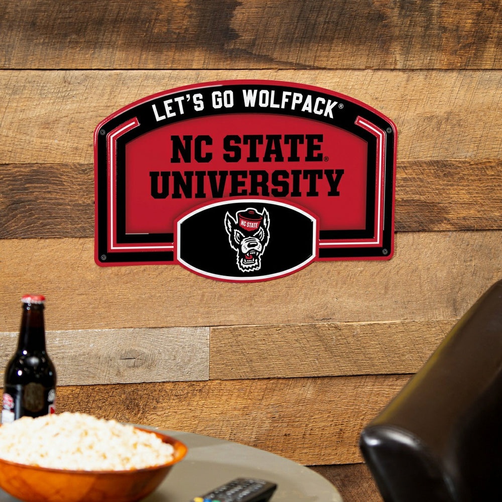 North Carolina State University USA Embossed Steel Wall Sign, 11" x 17, Collegiate, Home