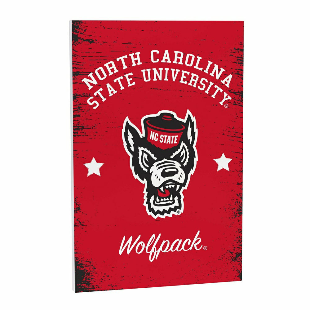 North Carolina State University Wood Wall Sign, 16x24, Collegiate, Home
