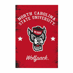 North Carolina State University Wood Wall Sign, 16x24, Collegiate, Home