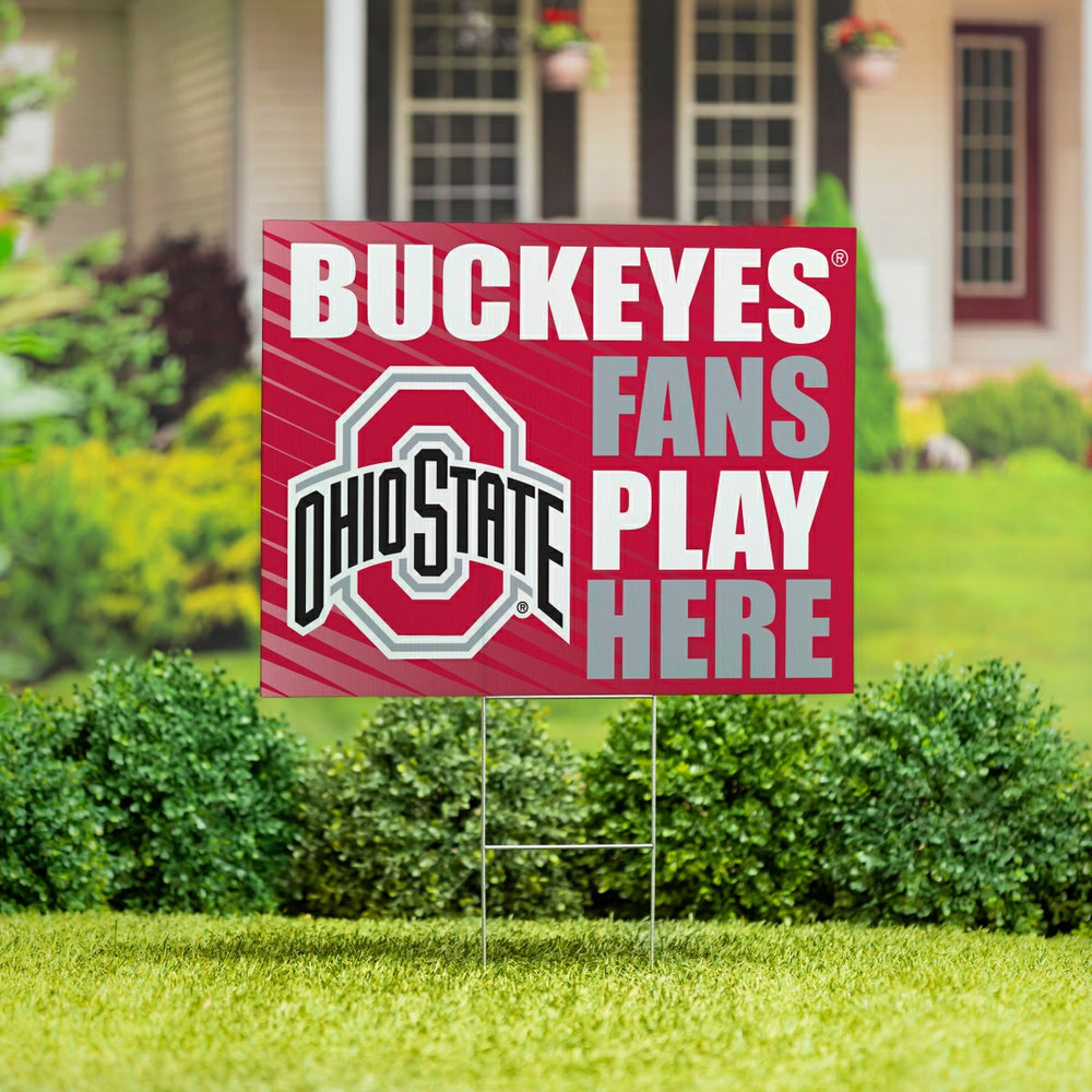 Ohio State University Coroplast Yard Sign "Fans Play Here", Collegiate, Home