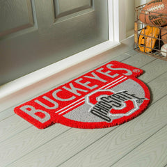 NCAA Team Shaped Coir Door Mat, Ohio State Buckeyes, Collegiate