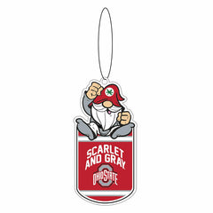 Ohio State University Gift Tag Ornament, Gnome Fan, Collegiate, Home