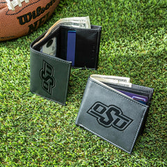 Oklahoma State University, Bi-Fold and Tri-Fold Wallet Gift Set, Black, Collegiate, Home