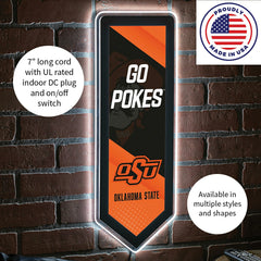 LED Wall Decor, Pennant, Oklahoma State University, Collegiate, Home
