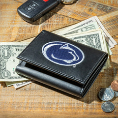 Penn State Black Tri-Fold Embroidered Wallet w/ RFID Blocking, Collegiate, Home