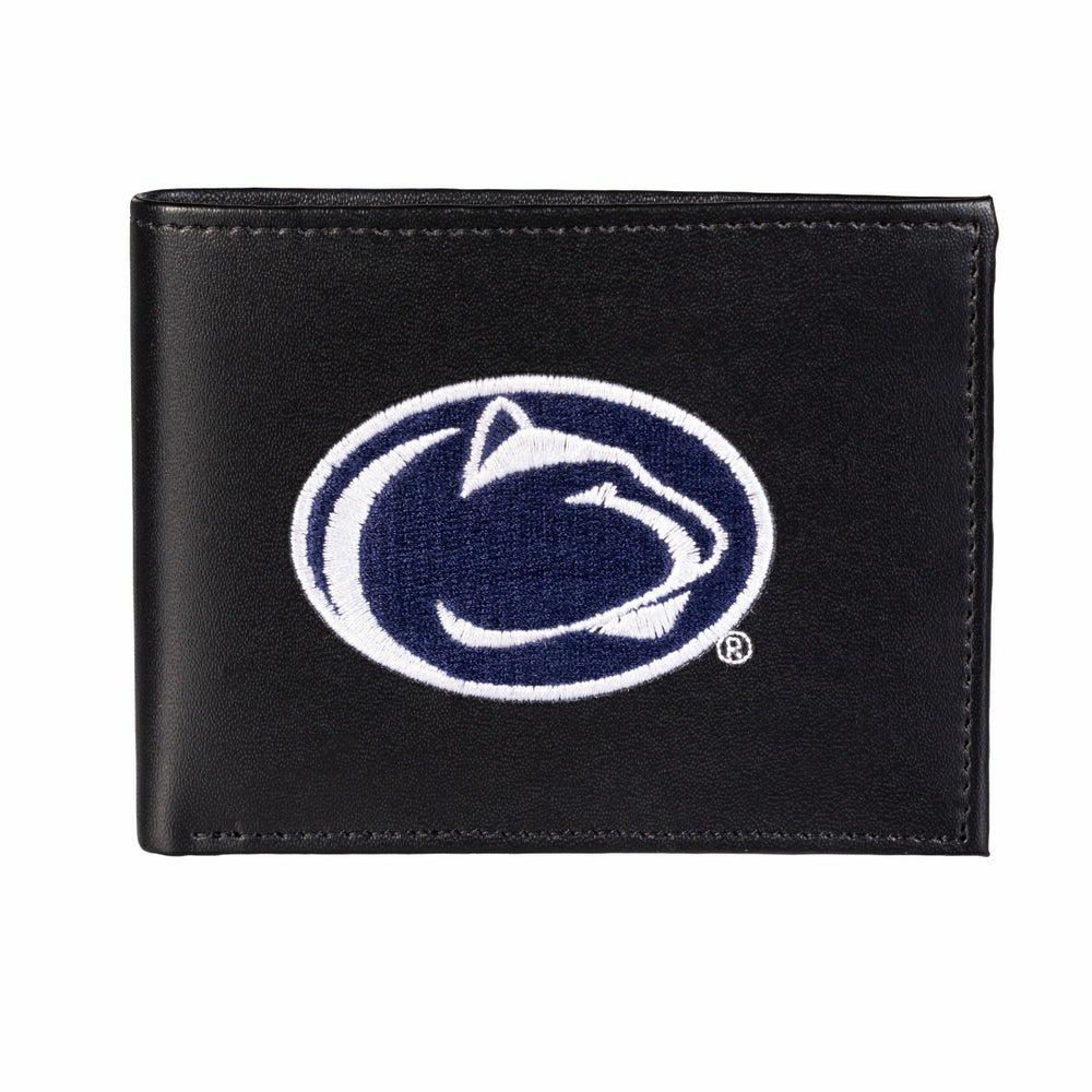 Penn State Black Bi-Fold Embroidered Wallet w/ RFID Blocking, Collegiate, Home