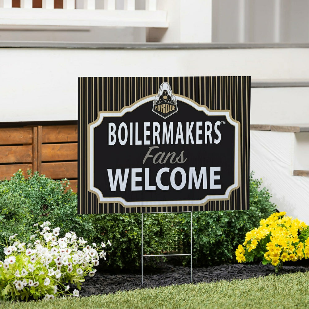 Purdue University Coroplast Yard Sign, "Fans Welcome", Collegiate, Home