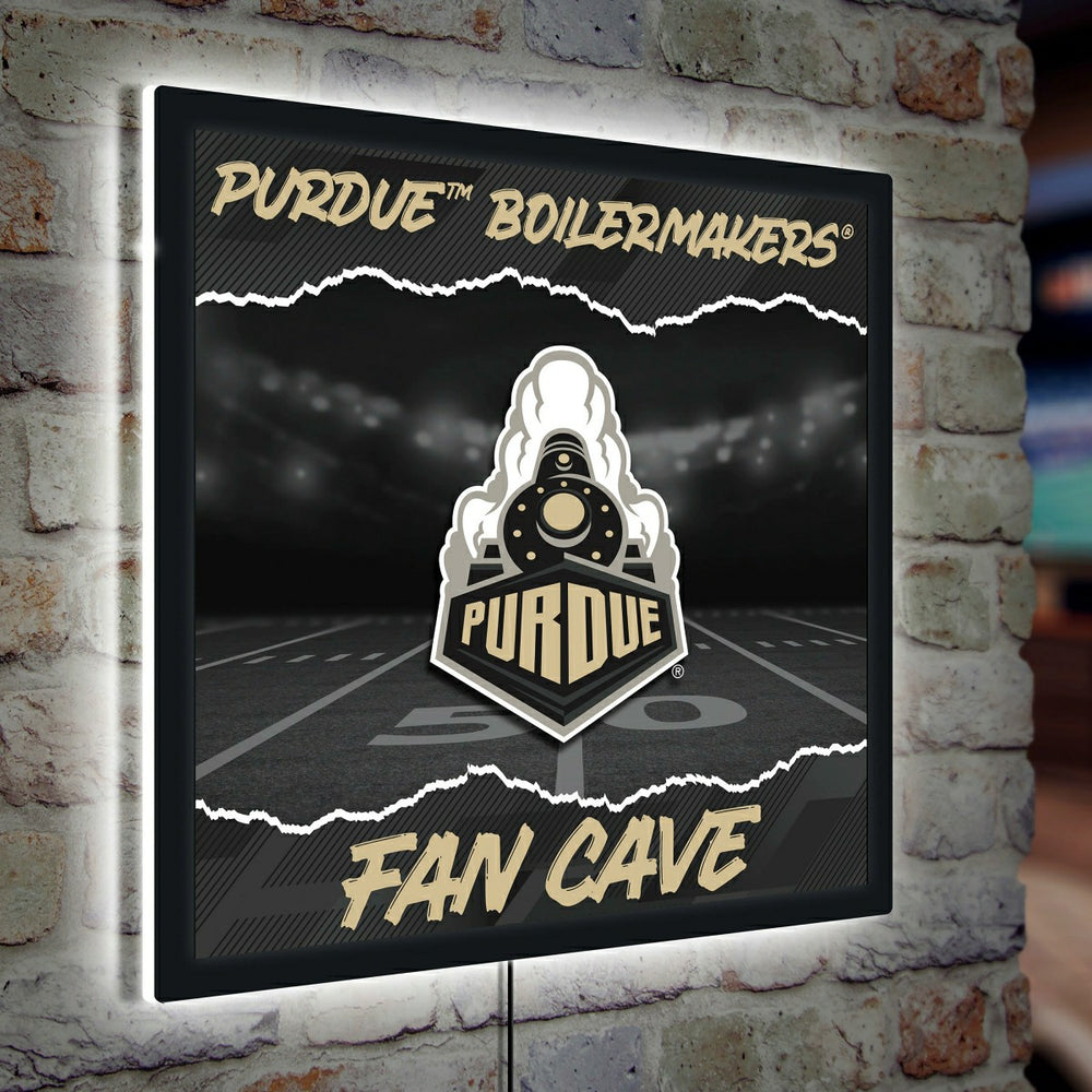 Purdue University 23"H x 23"L LED Wall Decor, Edgelite, Square, Collegiate, Home