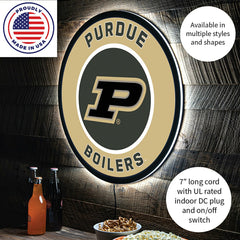 LED Wall Decor, Round, Purdue University, Collegiate, Home