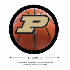 LED Wall Decor, Round, Med, Purdue University, Basketball, Collegiate, Home