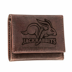 South Dakota State University, Tri-Fold Wallet, Brown, CH, 100% Genuin, Collegiate, Home
