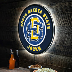LED Wall Decor, Round, South Dakota State University, Collegiate, Home