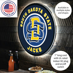 LED Wall Decor, Round, South Dakota State University, Collegiate, Home