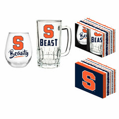 Syracuse University, Stemless 17OZ Glass & Tankard 16OZ Gift Set, Collegiate, Home