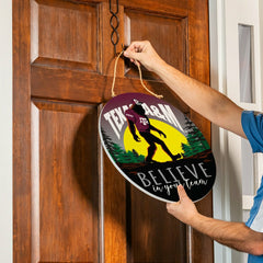 Texas A&M Bigfoot Round Door Décor with Hanging Rope, 18x18, Collegiate, Home