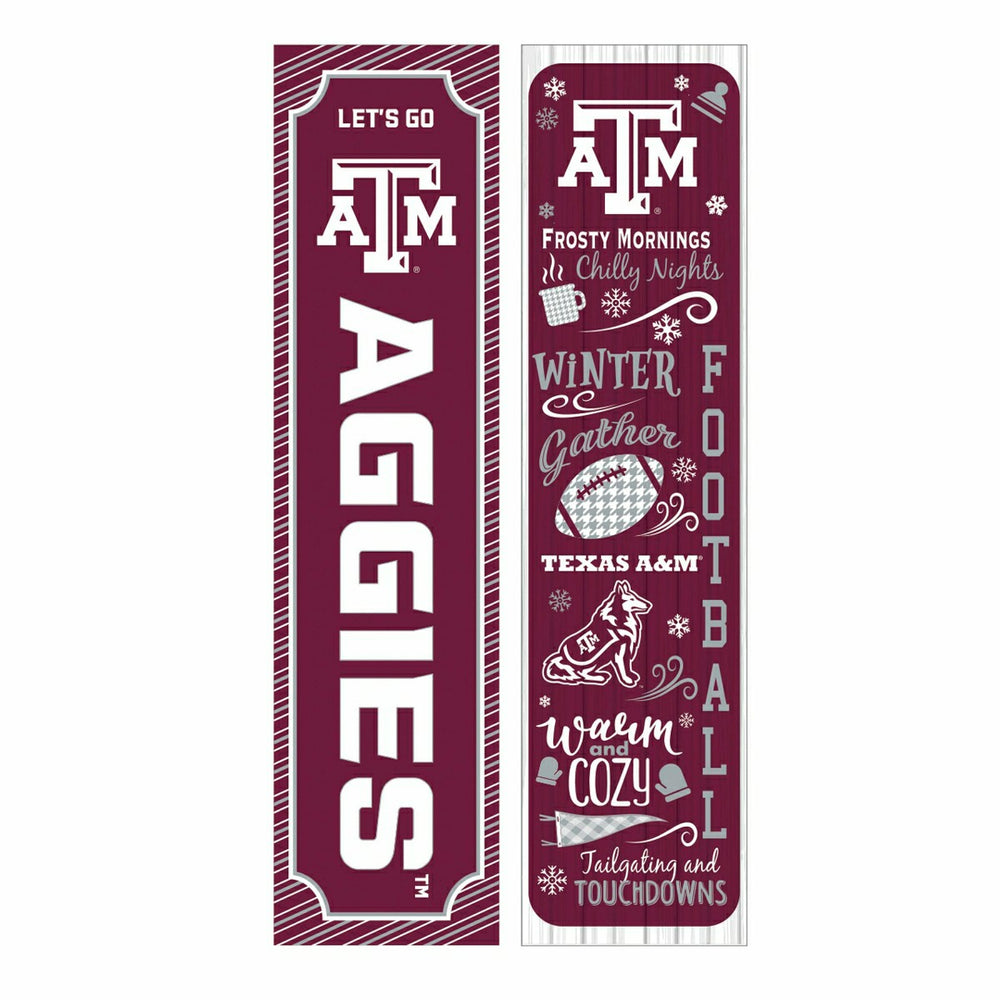 46" Double Sided Leaner, Texas A&M, Winter Seasonal, Collegiate, Home
