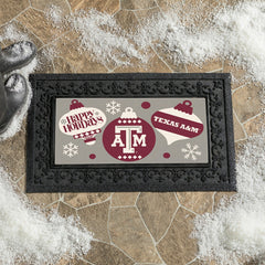 Texas A&M Holiday Flocked Coir Sassafras Switch Mat, 22"x10", Collegiate